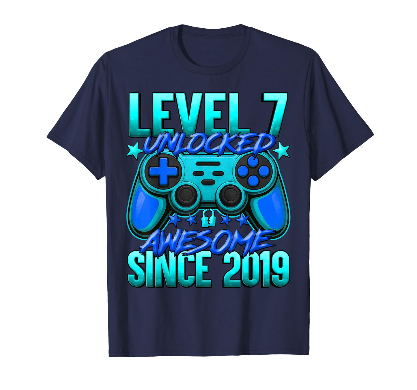 Level 7 Unlocked 7 Year Old Gifts for Boys 7th Birthday Boy T-Shirt