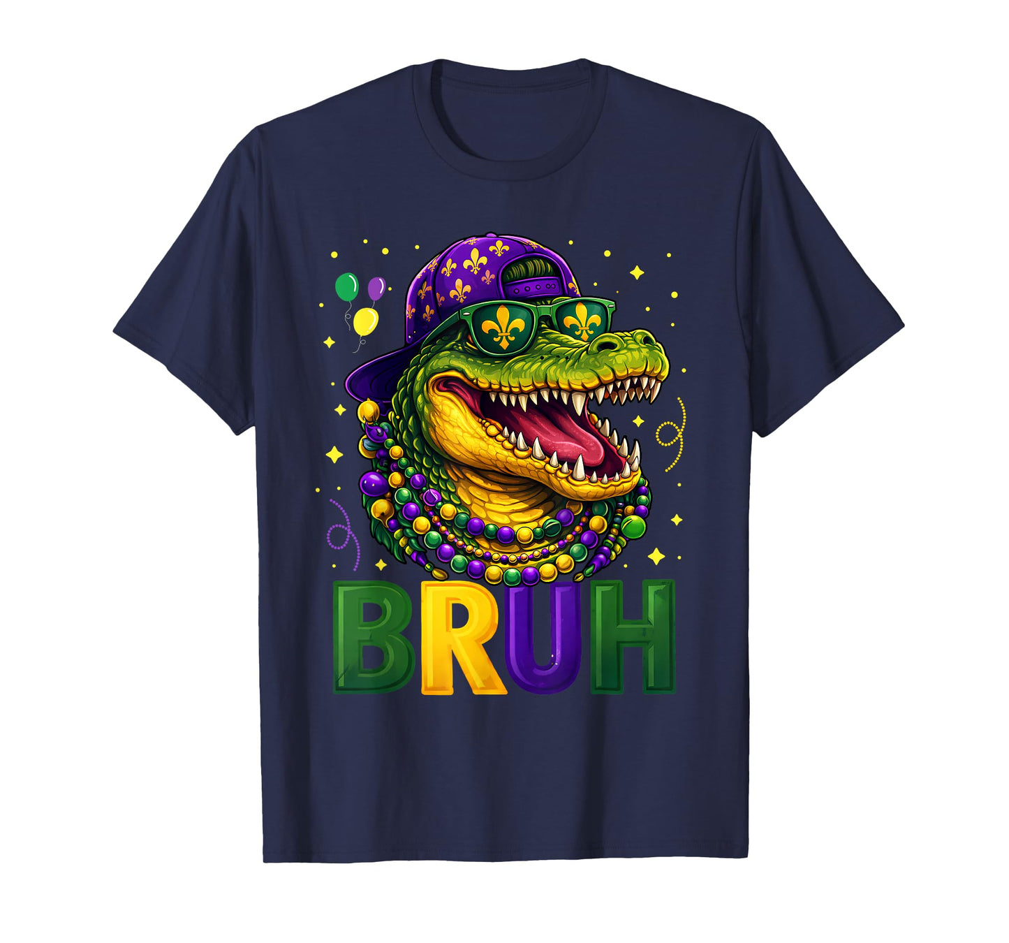 Boys Mardi Gras Bruh Mardigator Alligator Carnival Teen Kids T-Shirt