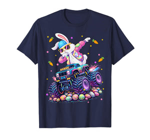Funny Monster Truck Dabbing Rabbit Easter Bunny Men Boy T-Shirt