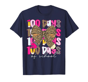 100 Days of School Girls Kids 100th Day Teacher Coquette Bow T-Shirt