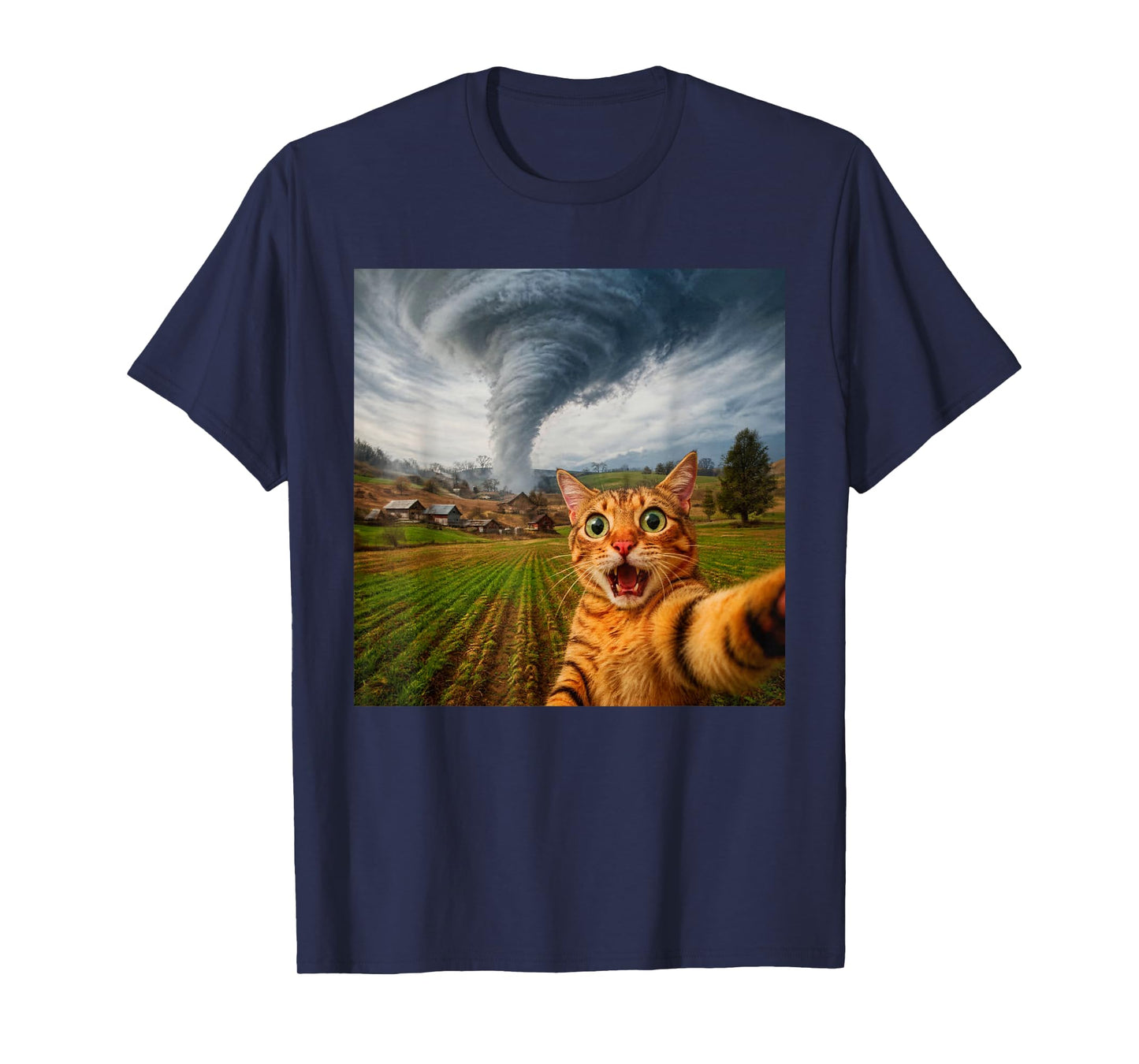 Funny Cat Selfie Meme Tornado Storm T-Shirt