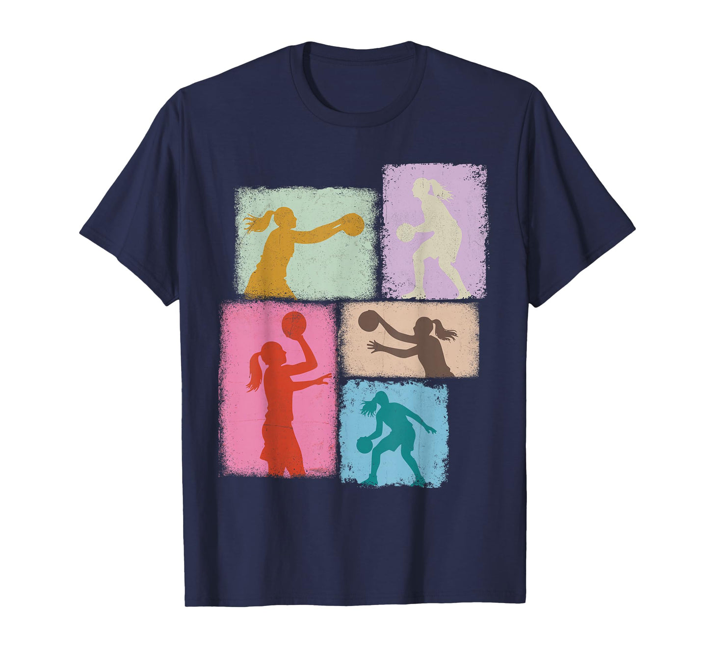 Basketball Player Collage Women Kids Coach Youth Girl T-Shirt