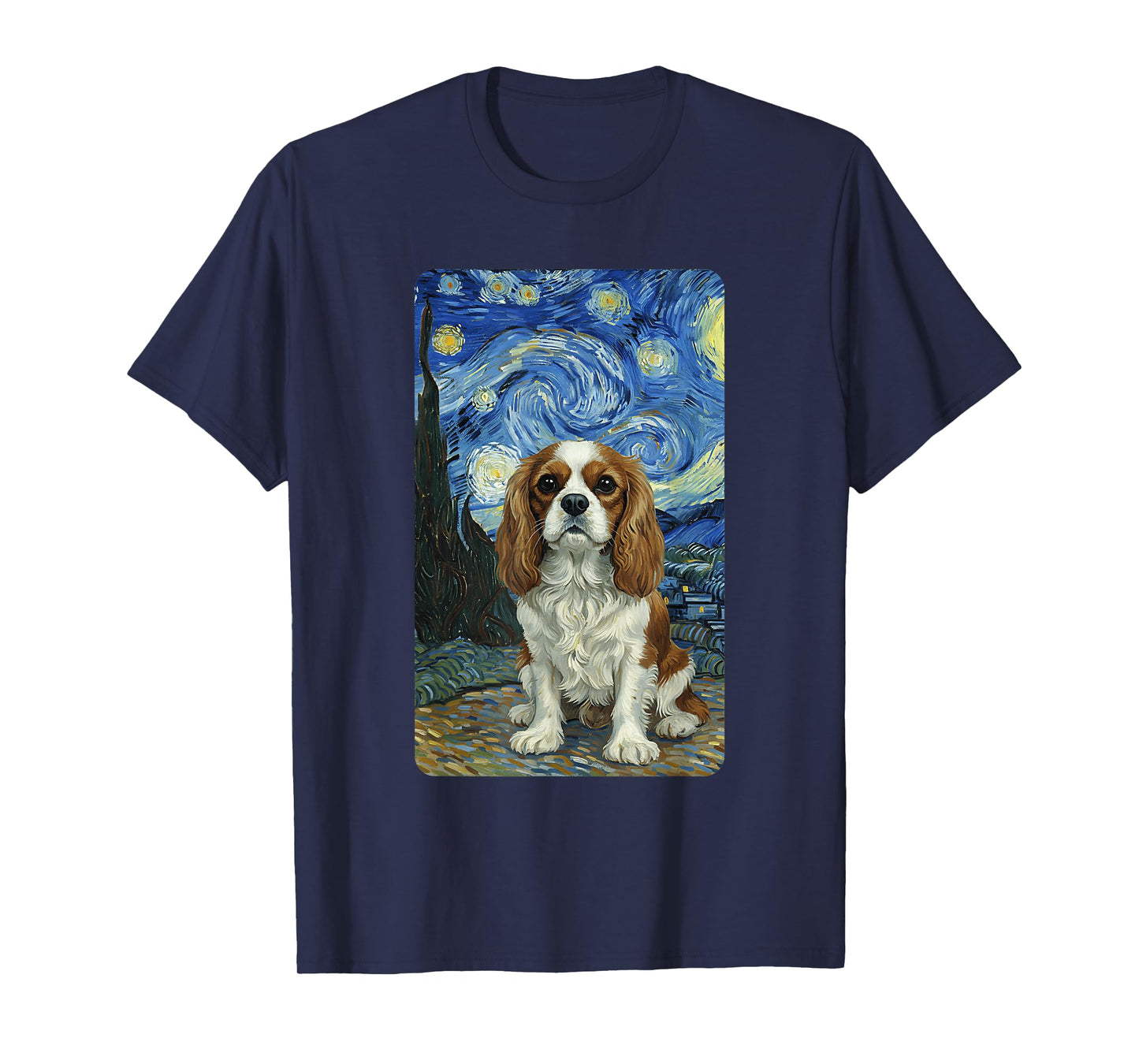 Cavalier King Charles Spaniel Starry Night Dog Lovers T-Shirt