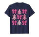 Coquette Bow Tree Cake Candy Cane Merry Christmas Women Girl T-Shirt