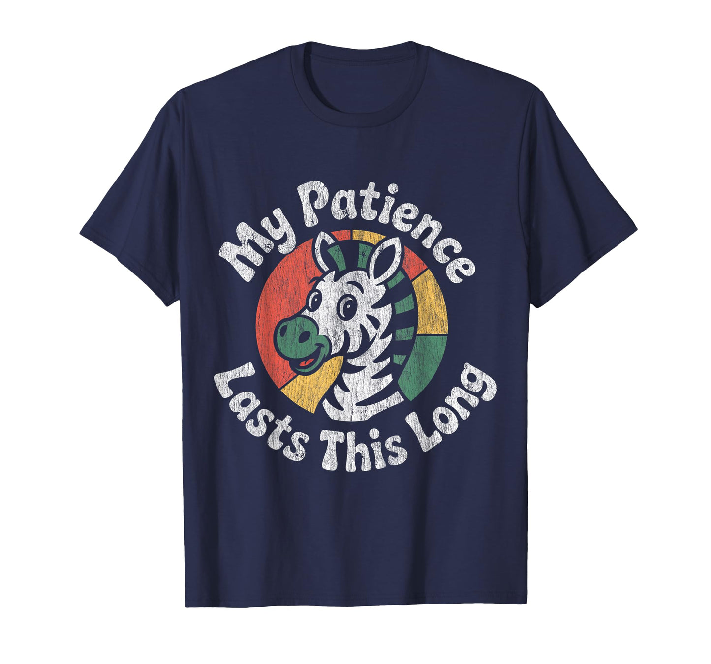 My Patience Lasts This Long Vibrant Retro Zebra Animal Lover T-Shirt