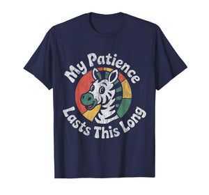 My Patience Lasts This Long Vibrant Retro Zebra Animal Lover T-Shirt
