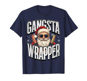 Santa Claus Gangsta Wrapper Funny Christmas Xmas T-Shirt
