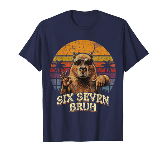 Six Seven Bruh 67 Capybara 6 7 Funny Meme Animal 6-7 T-Shirt
