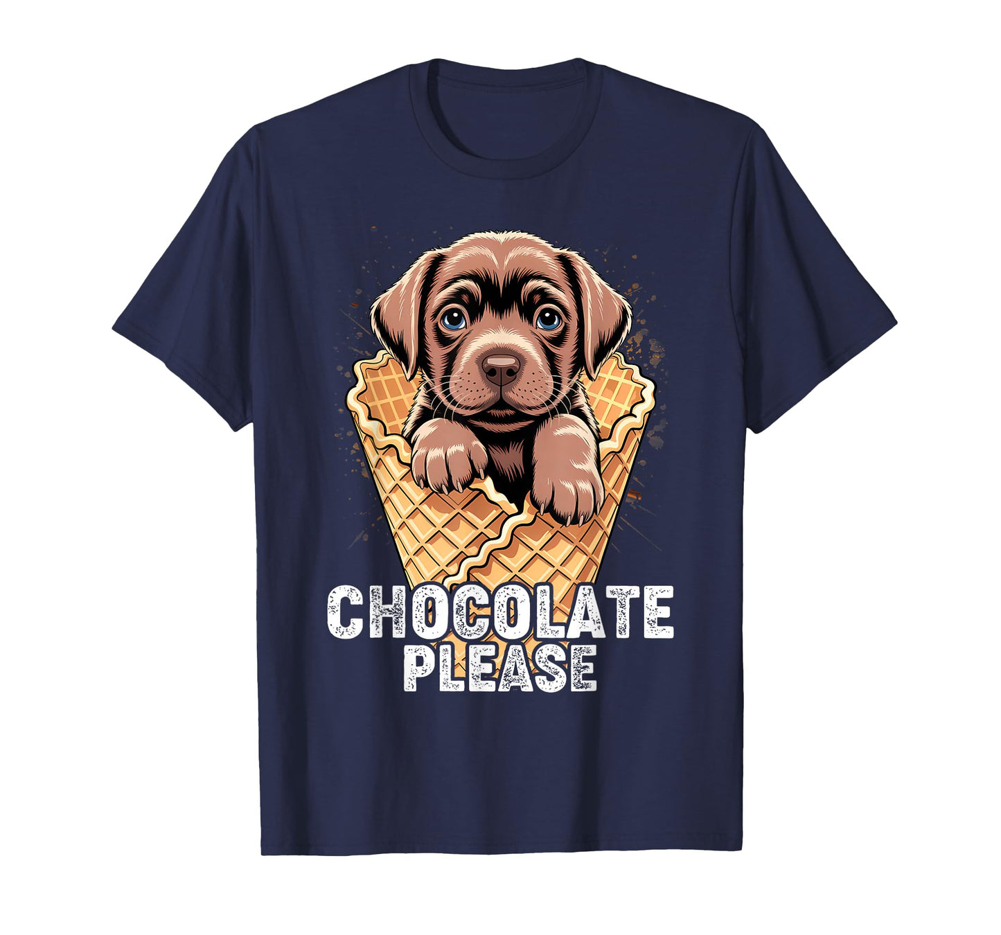 Chocolate Lab Waffle Cone Ice Cream Cute Puppy T-Shirt