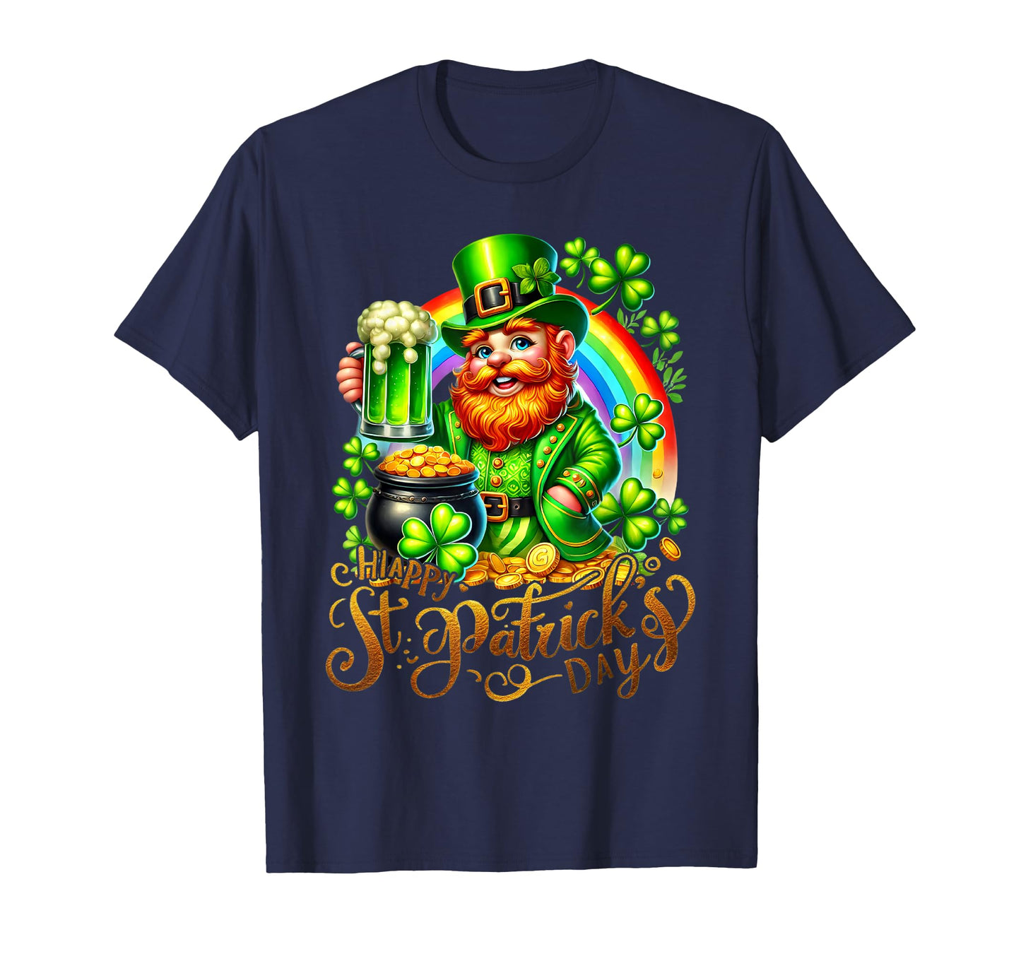 Happy St Patrick's Day Leprechaun Irish Shamrock Boys Mens T-Shirt