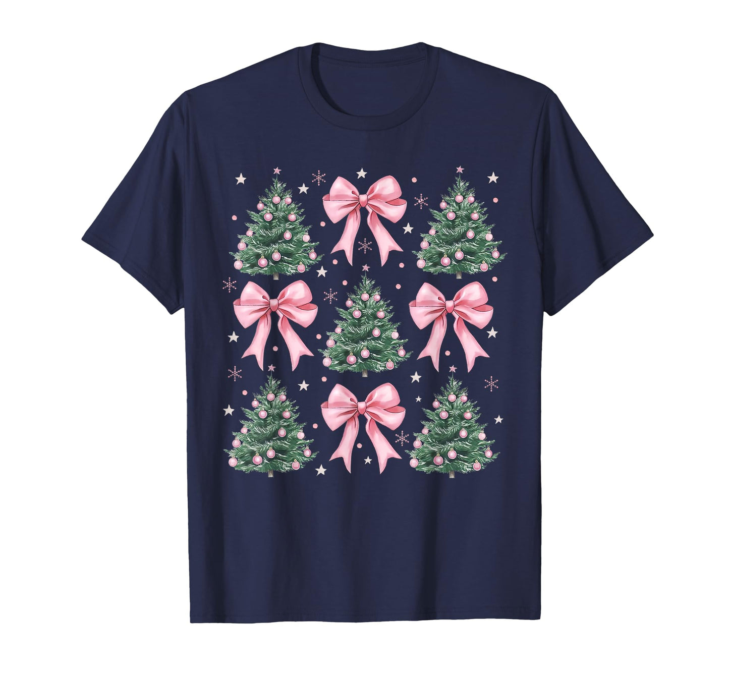 Coquette Bow Christmas Tree Xmas Holiday Girly Outfit Women T-Shirt