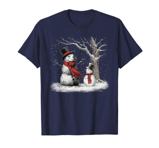 Funny Pitbull Dog in The Snow Tree Christmas Winter T-Shirt
