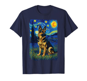 German Shepherd Starry Night T-Shirt
