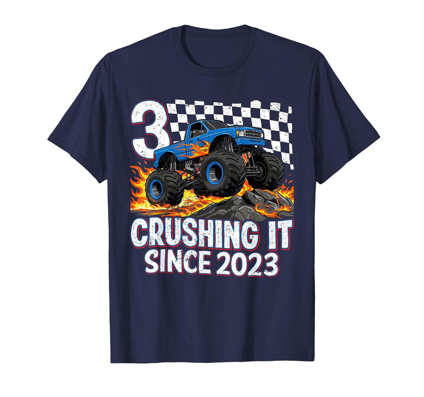 3rd Birthday Monster Truck 3 Year Old Boys Party Born 2023 T-Shirt