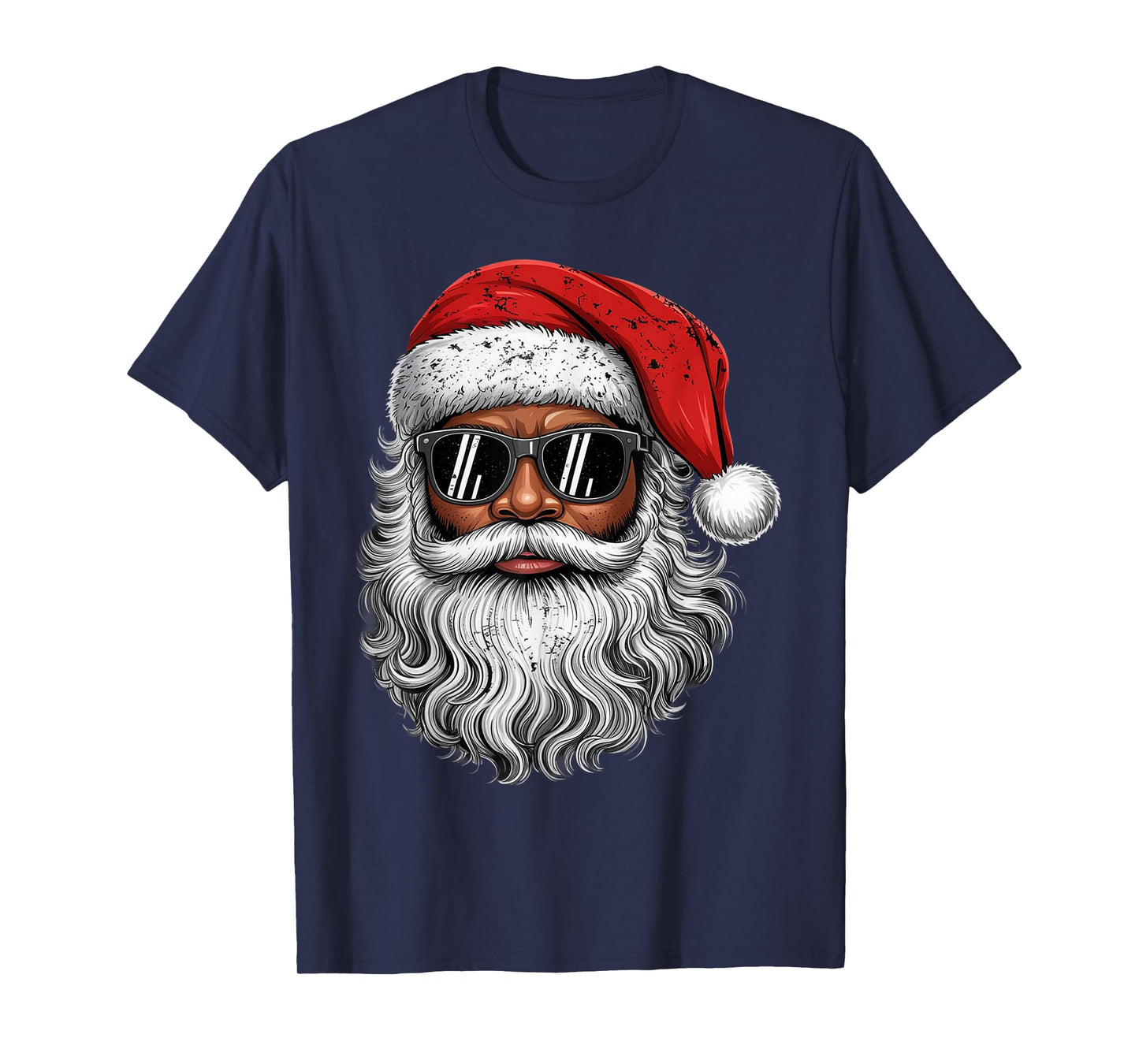 African American Christmas Pajama Xmas Afro Santa Claus PJ T-Shirt