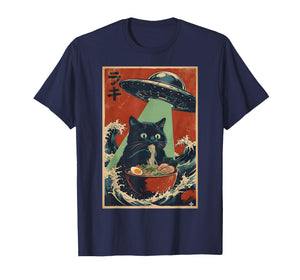 Kawaii Cat Eating Ramen Noodles Anime Japanese Cat Gifts T-Shirt