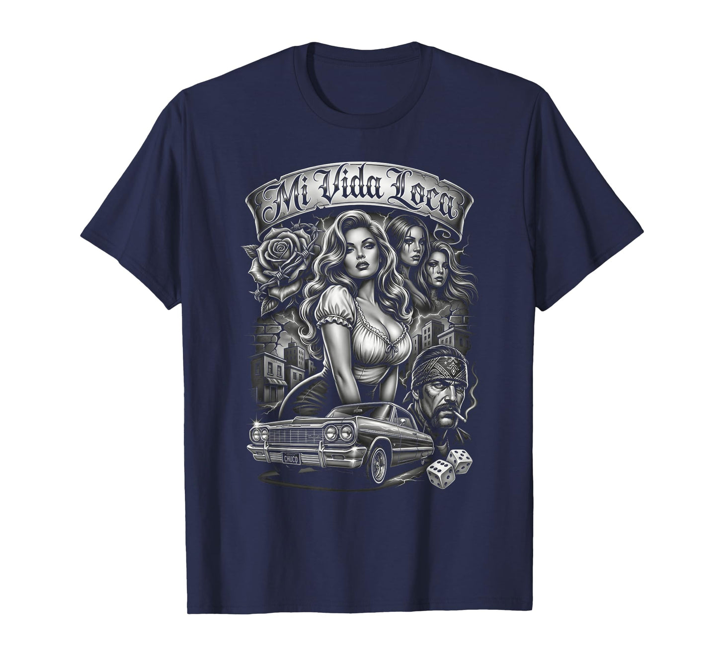 Mi Vida Loca Lowrider Art Chicano Culture Street Style T-Shirt