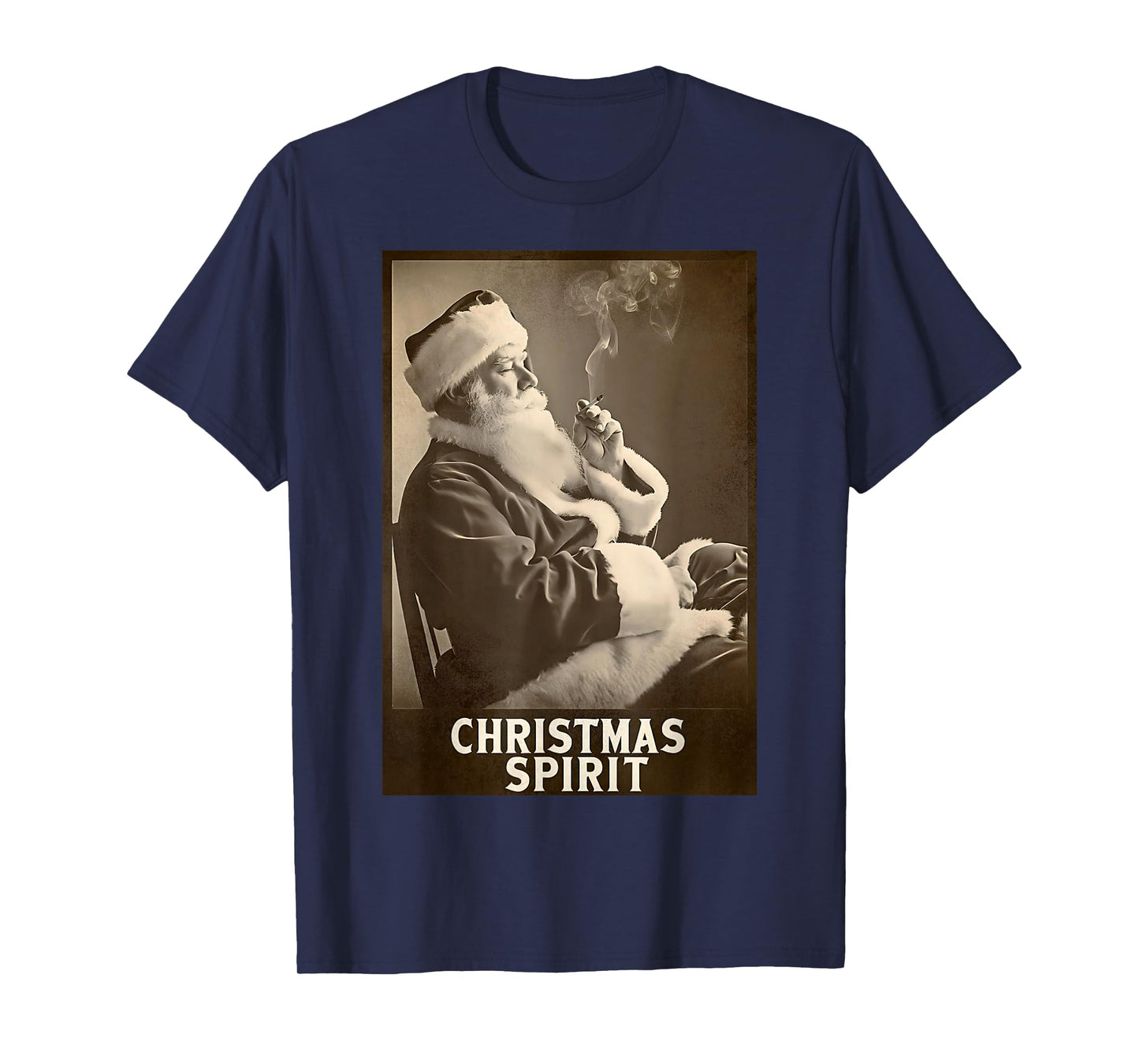 Vintage Funny Smoking Santa Claus Christmas Spirit Holiday T-Shirt