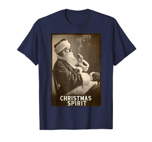 Vintage Funny Smoking Santa Claus Christmas Spirit Holiday T-Shirt