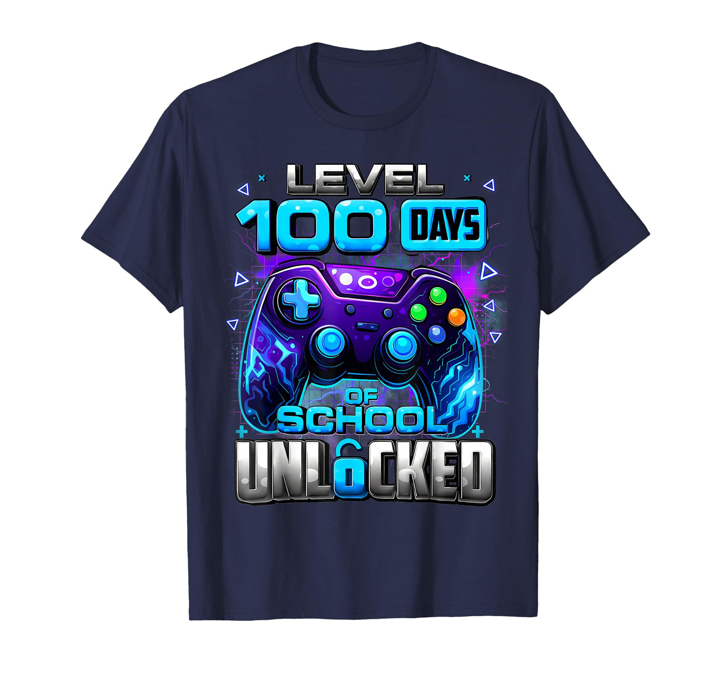 100 Days of School Level Unlocked Video Games Boys T-Shirt