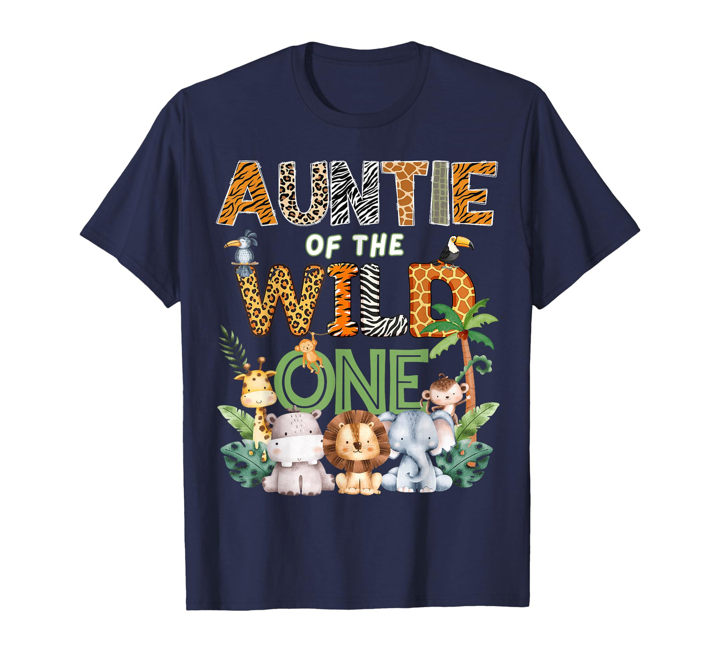 Auntie of The Wild One Safari 1St Birthday Kids T-Shirt