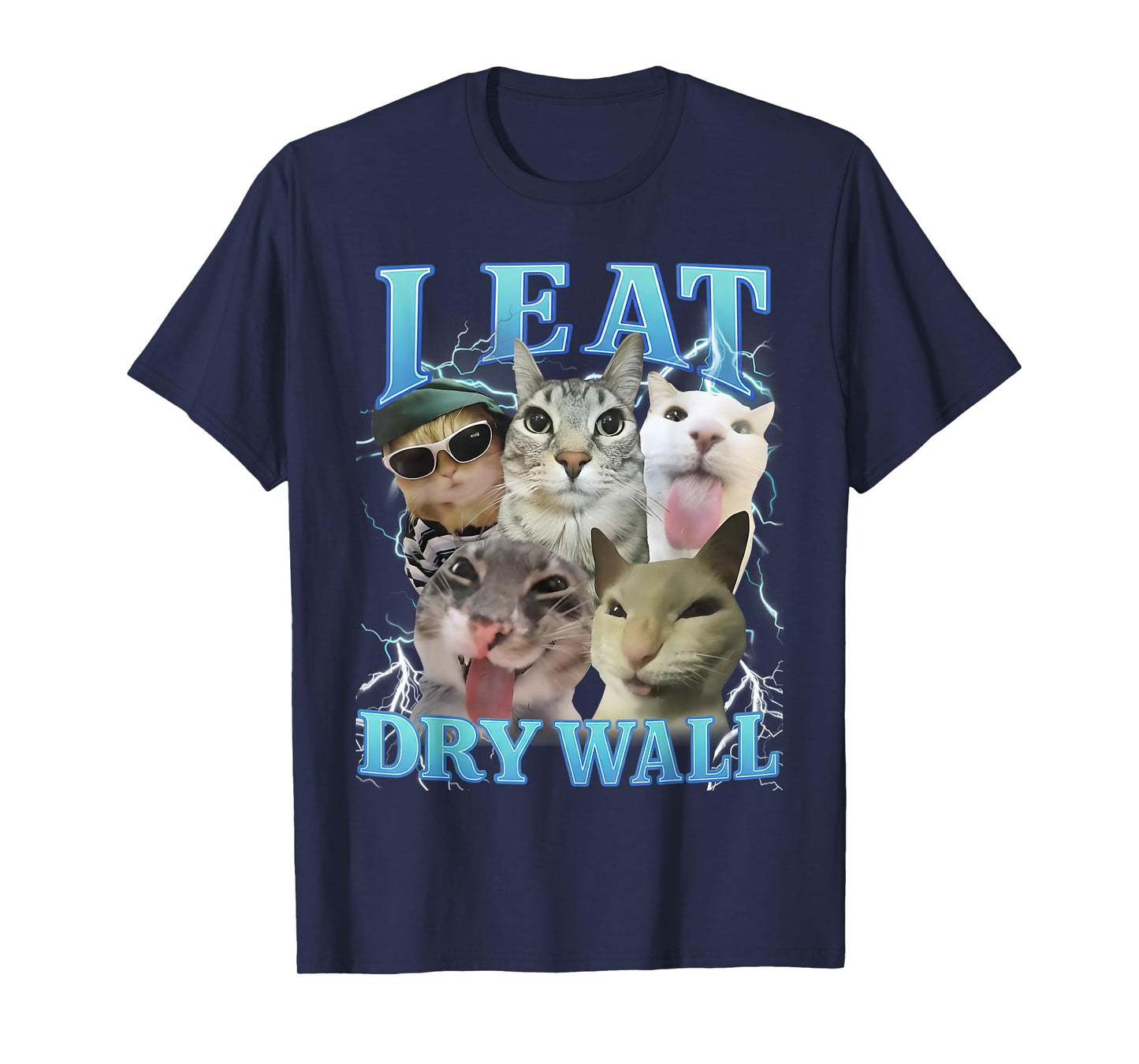 I Eat Dry Wall Funny Cat Meme T-Shirt