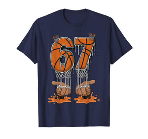 Basketball 67 Six Seven Funny Gen Alpha Meme Drip T-Shirt