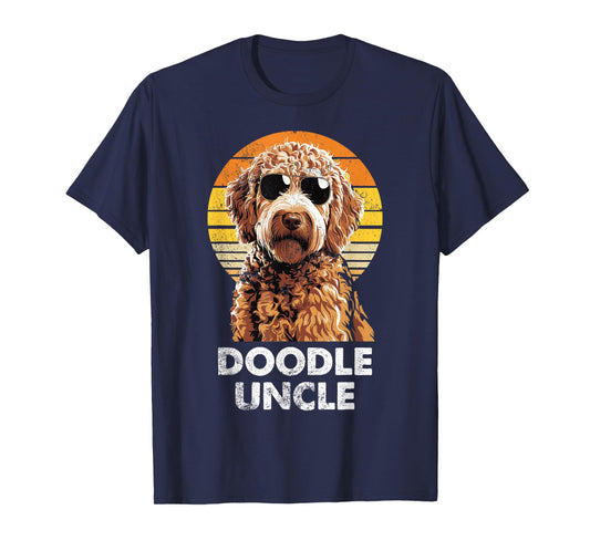 Cool Retro Doodle Uncle Funny Vintage Dog Owner T-Shirt