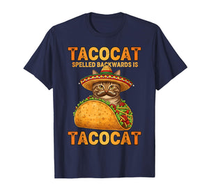 Tacocat Spelled Backwards Taco Cat Mexican Funny Graphic T-Shirt