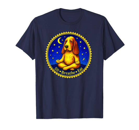 Funny Yoga Dog TEE Zen Dog Meditation Humor Design T-Shirt