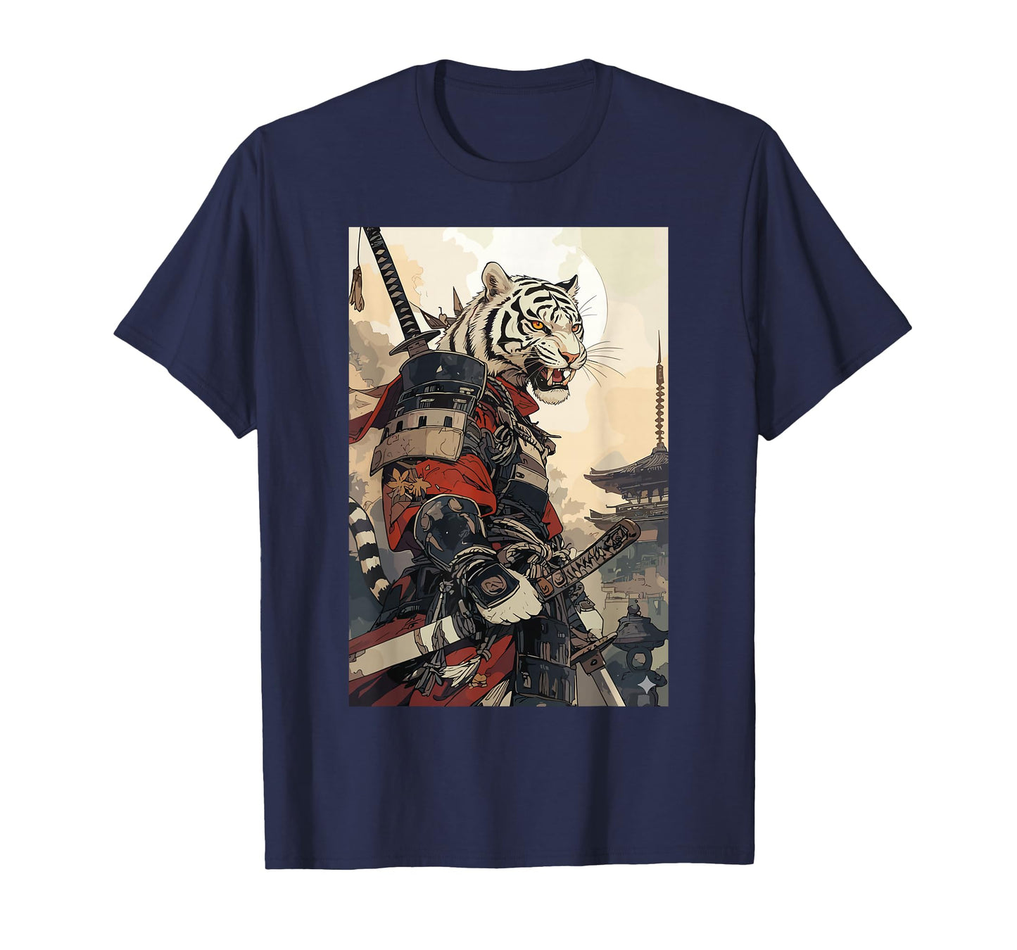 Samurai Tiger Shirts for Women Men Vintage Graphic Japanese T-Shirt