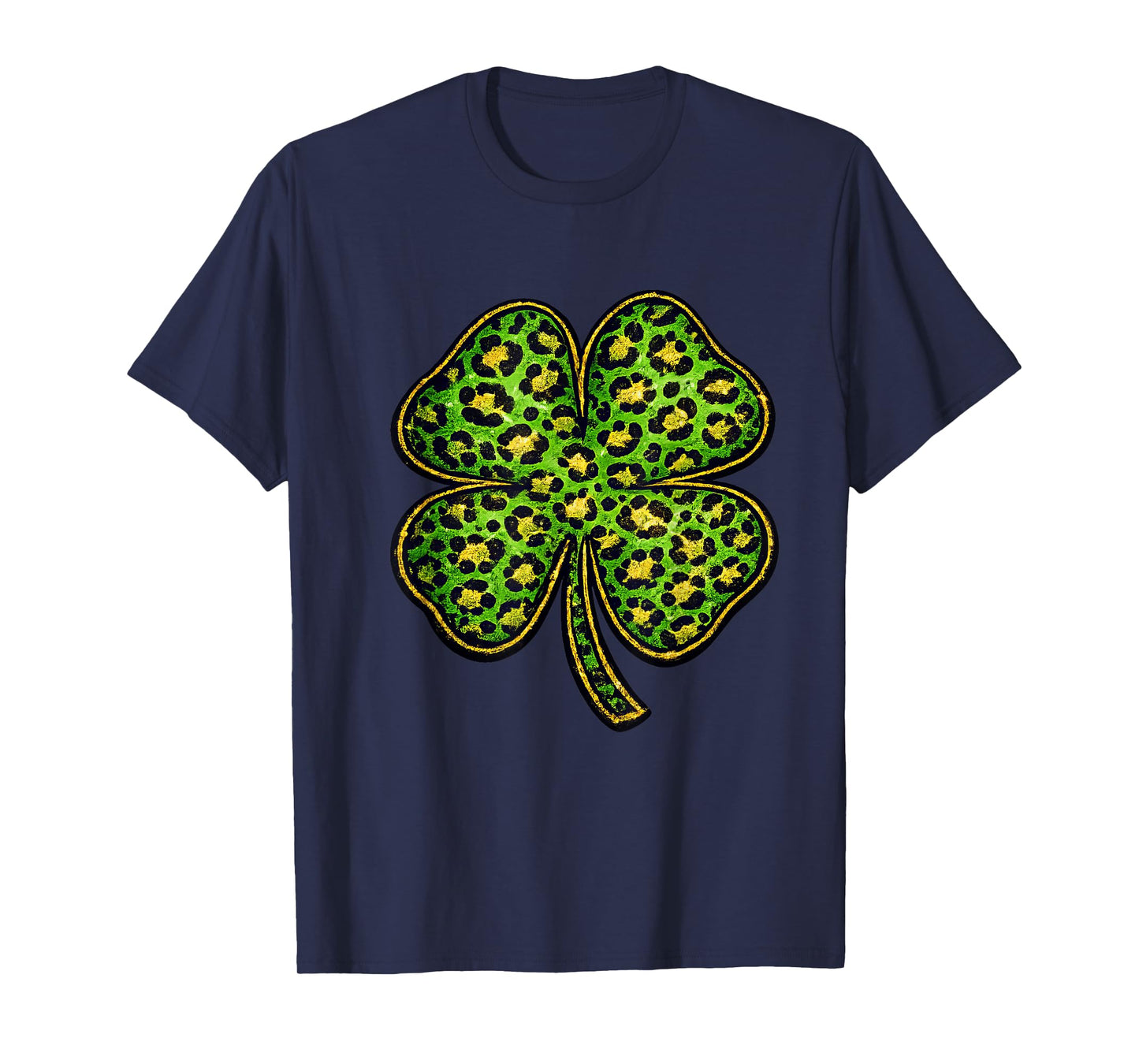 Leopard Shamrock Clover Cheetah Print St Patricks Day T-Shirt