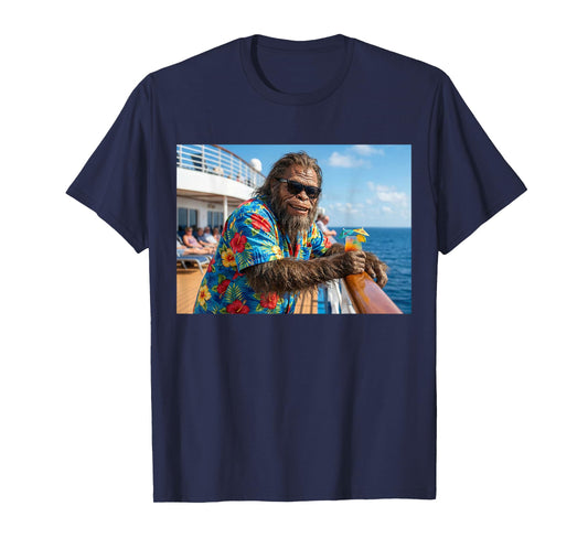 Funny Bigfoot Cruise Ship Vacation Mode Sasquatch T-Shirt