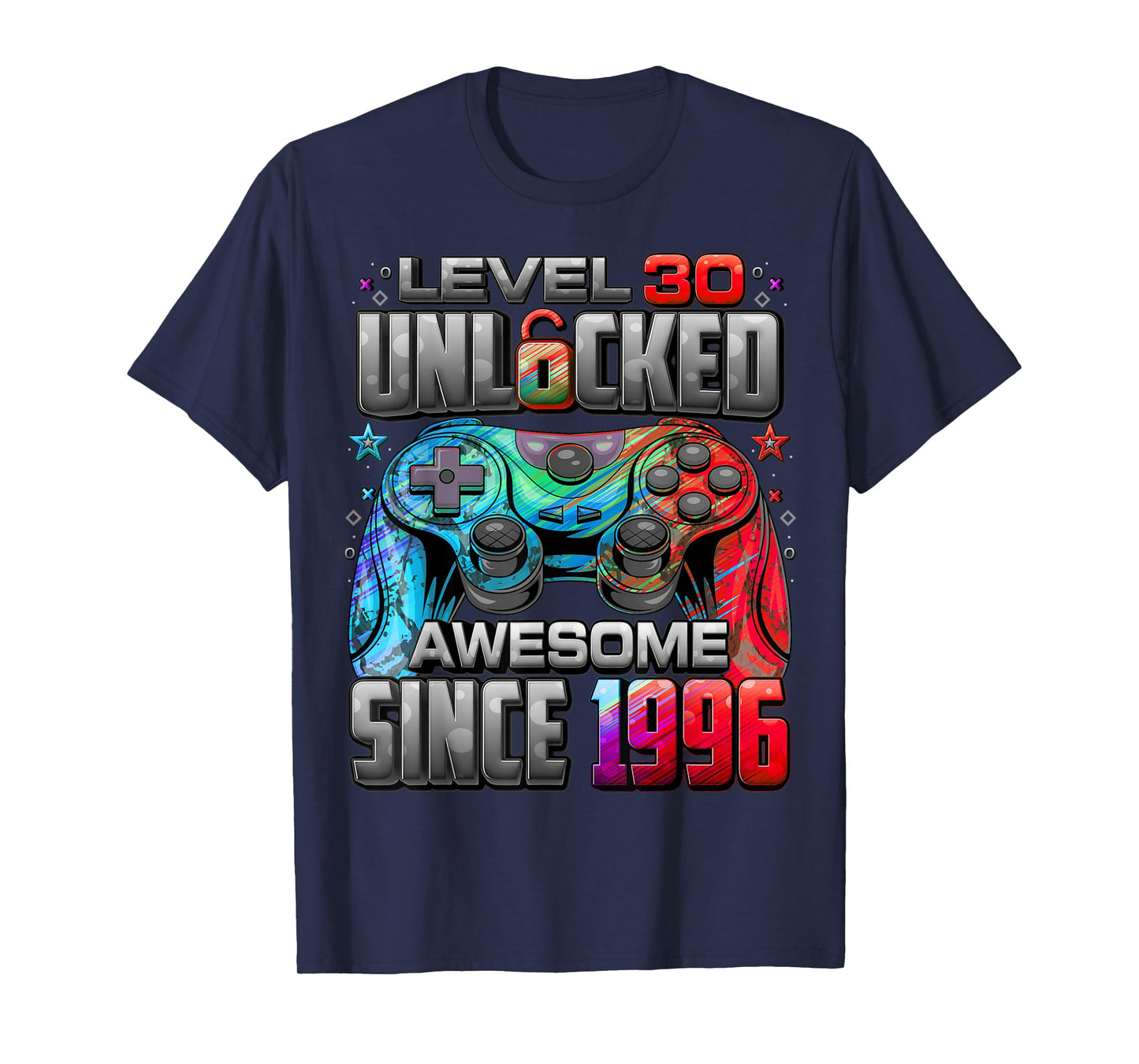 Level 30 Unlocked Awesome Since 1996 30th Birthday Gaming T-Shirt