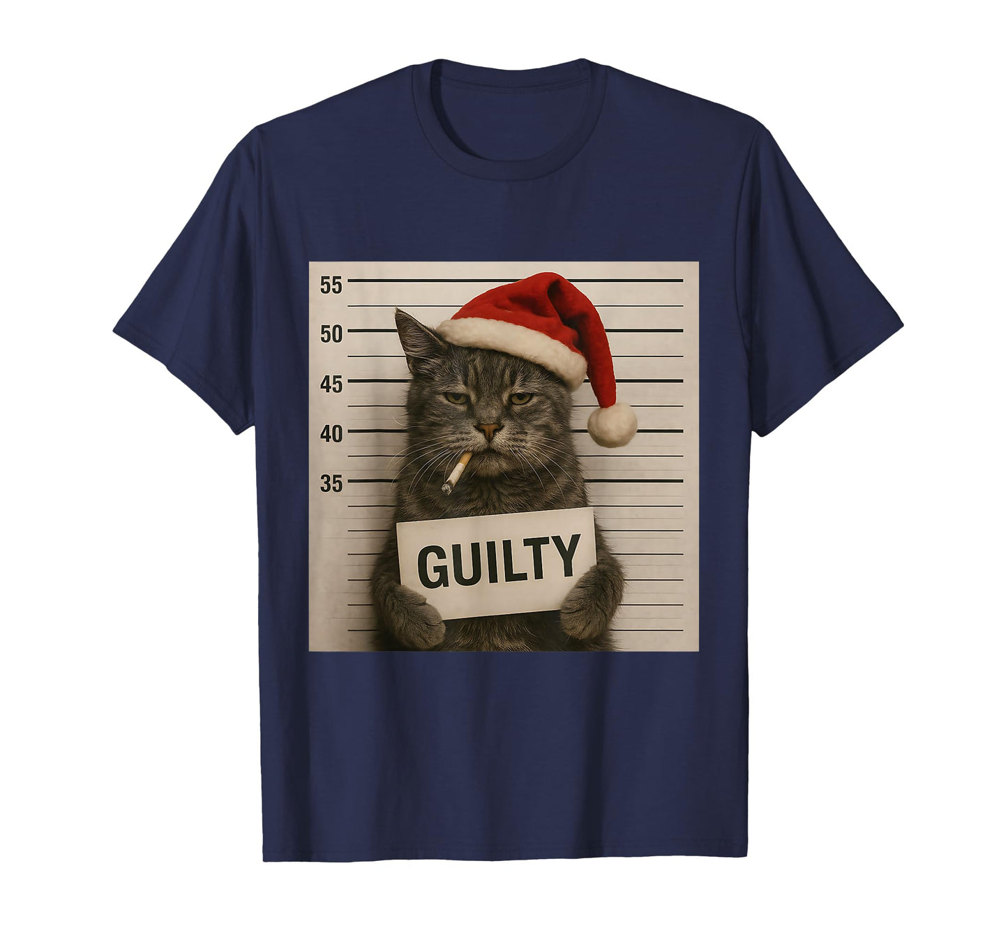 Cat Smoking Cigarette Christmas Funny Meme Cat T-Shirt