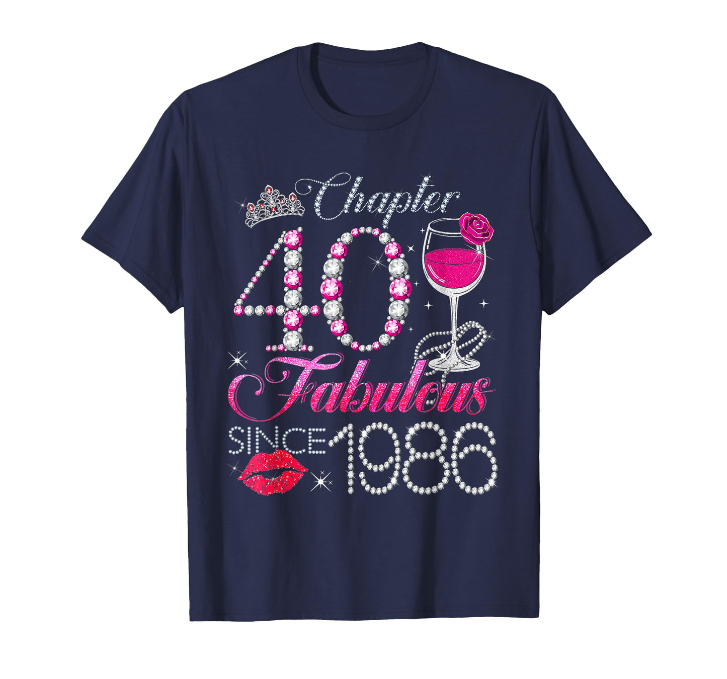 Chapter 40 Fabulous Since 1986 40th Birthday Queen Diamond T-Shirt