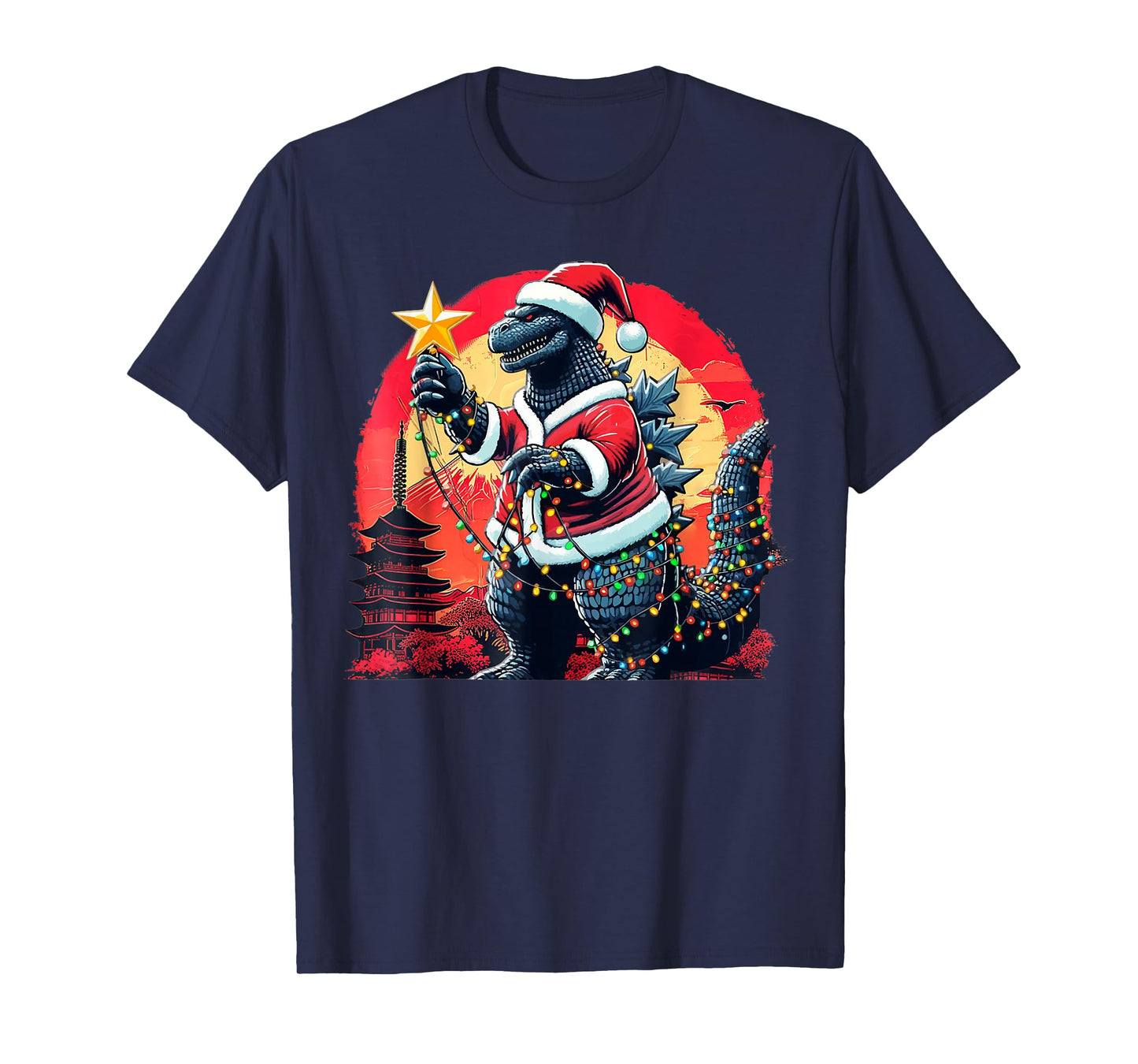 Kaiju Christmas Santazilla Japanese Monster Dinosaur Boys T-Shirt