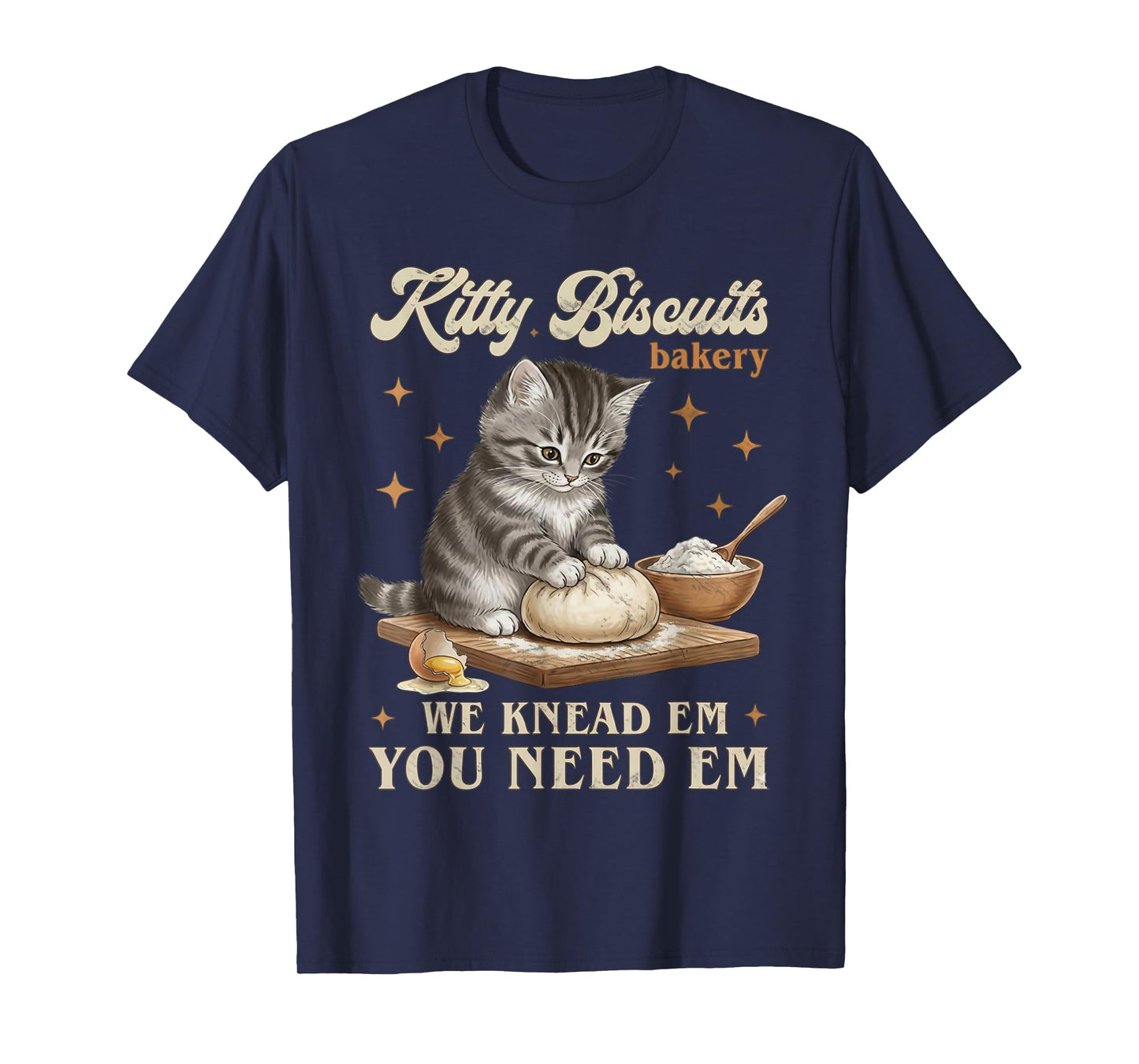 Funny Baking Art Kitty Biscuits Bakery Cat Lover Kitten T-Shirt
