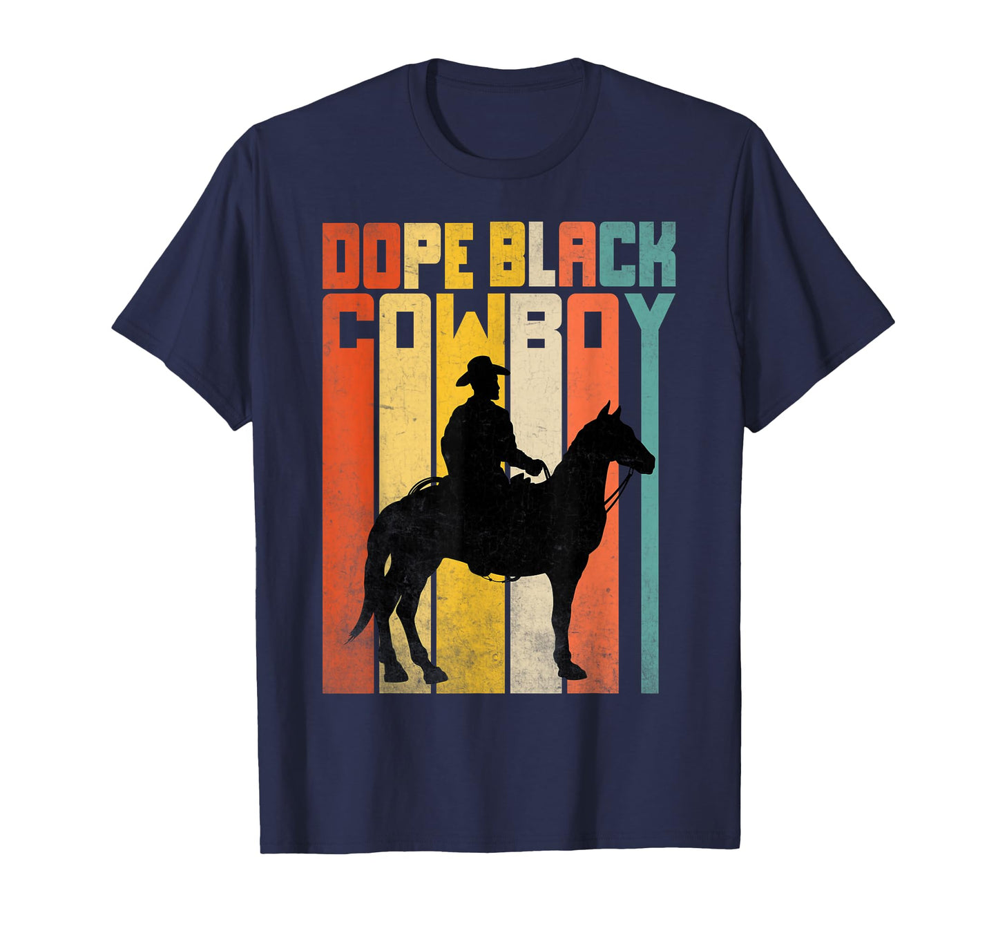 Dope Black Cowboy Melanin Black African Rodeo Western Men T-Shirt