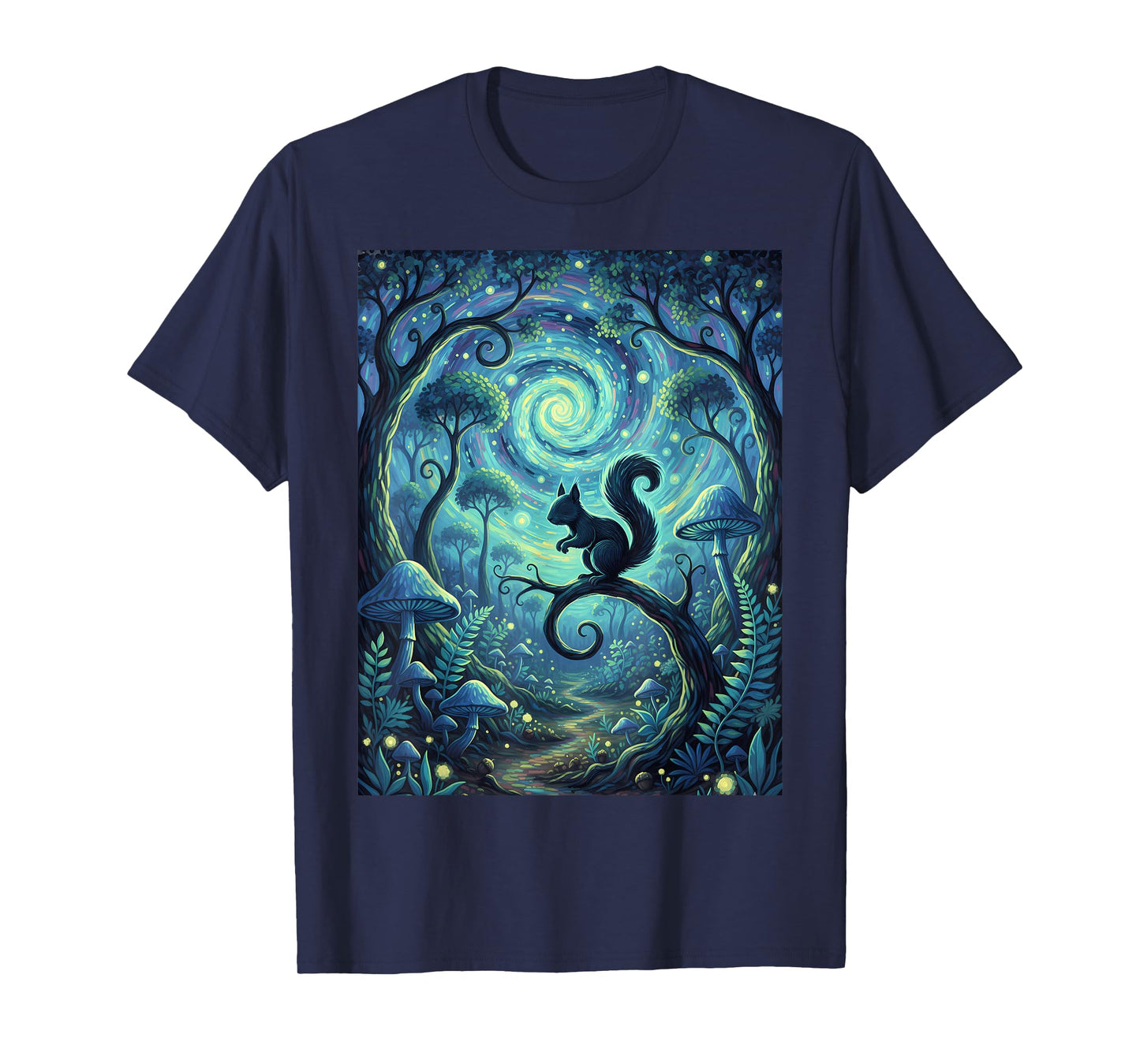Cute Squirrel Jungle Shirt with Starry Sky Funny Animal Tee T-Shirt