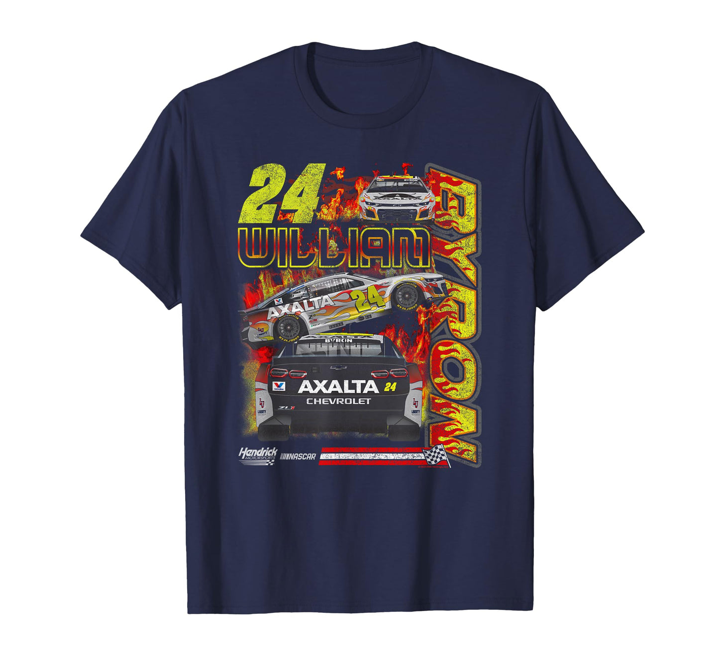 Hendrick Motorsports William Byron No. 24 Flames Camaro T-Shirt