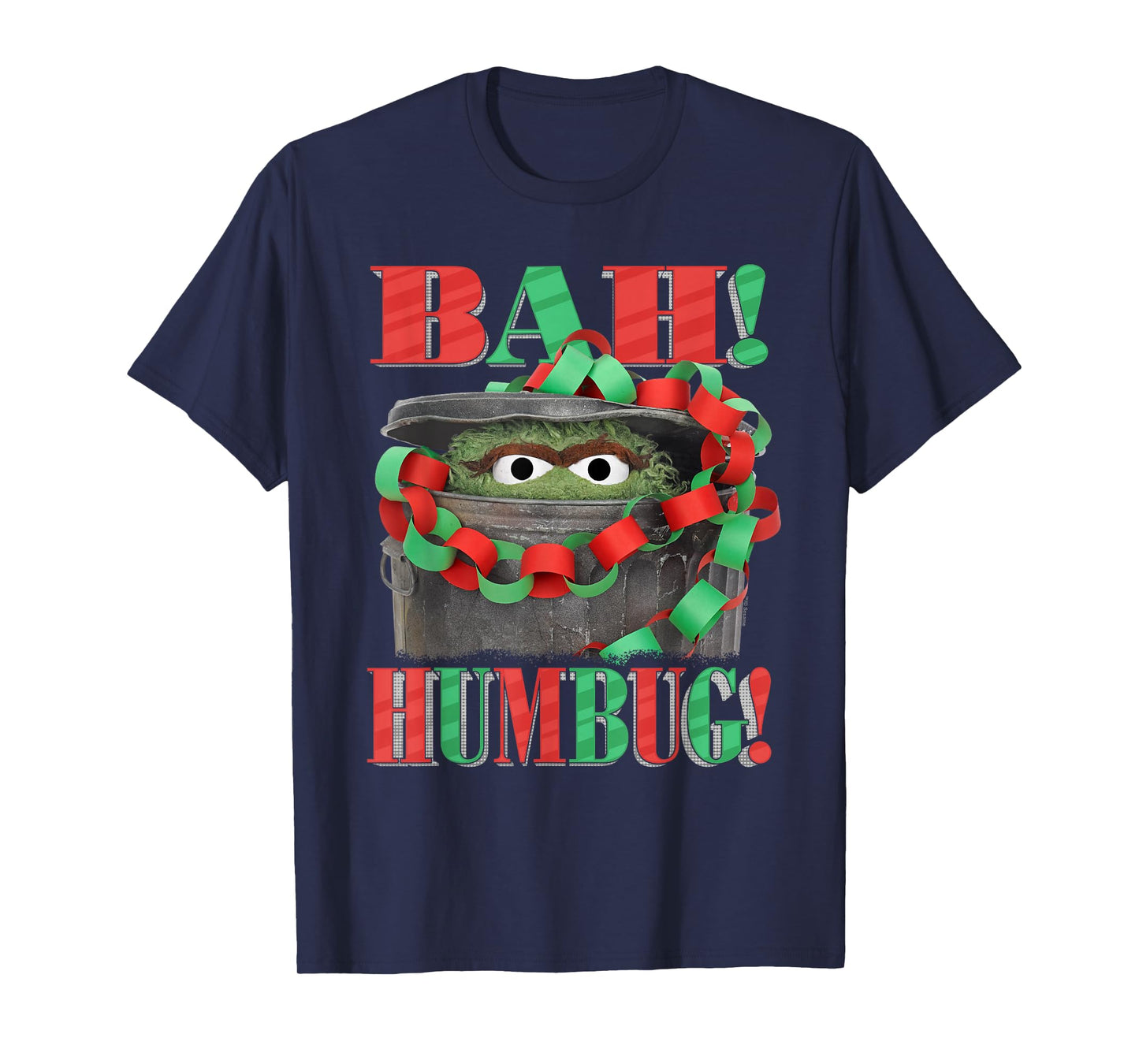 Sesame Street Oscar The Grouch Bah Humbug Christmas T-Shirt