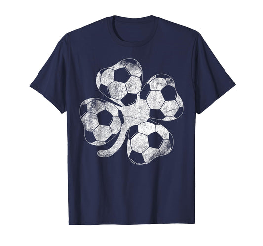 Soccer St Patricks Day Boys Girls Men Women Shamrock T-Shirt