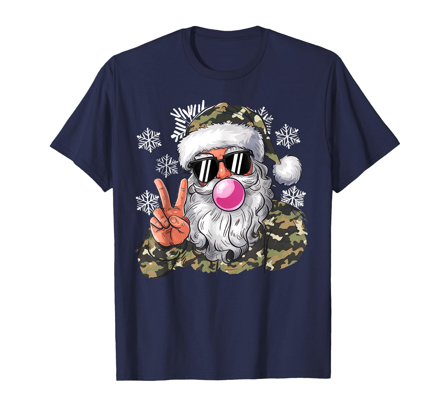 Funny Christmas Camouflage Camo Santa Hello Hunting Season T-Shirt