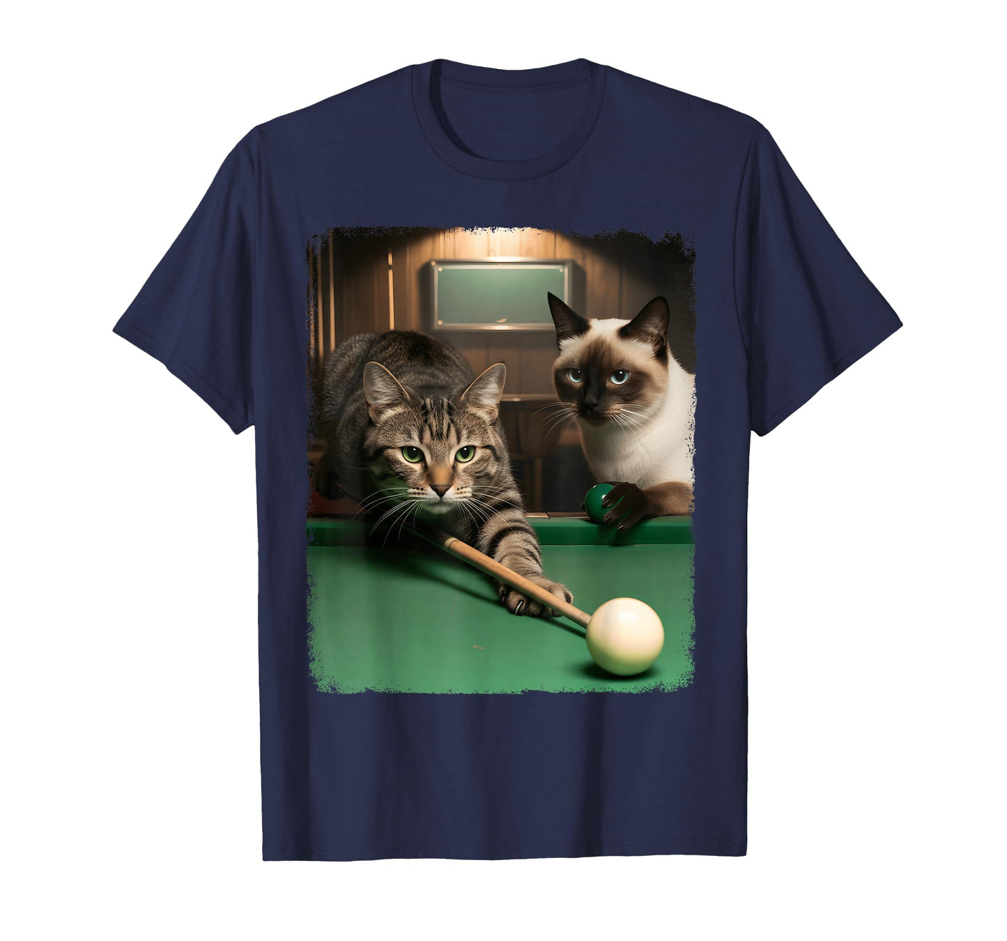 Funny Cats Kitten Pool Game Billiard Lover Art Design T-Shirt