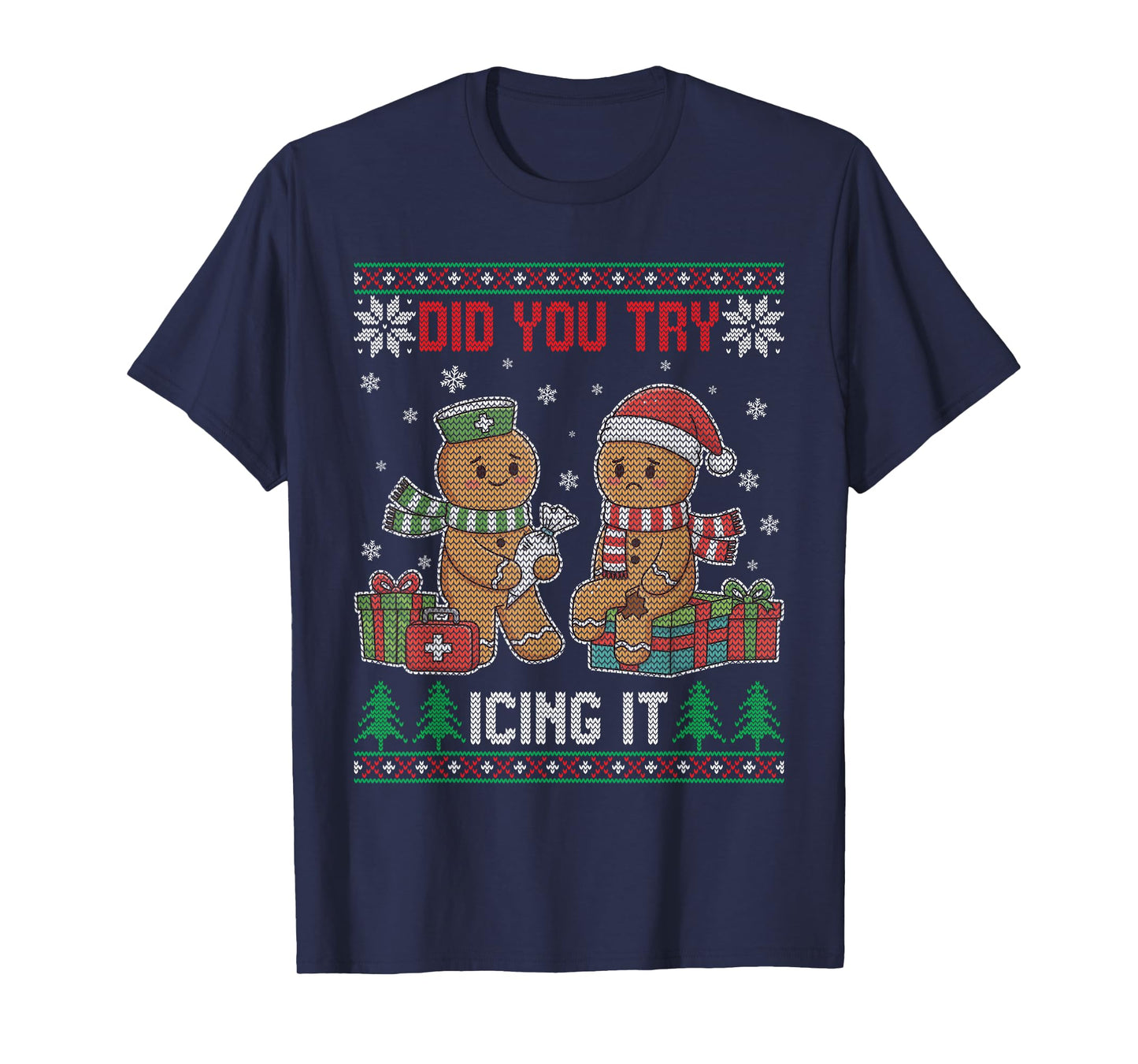 Funny Christmas Nurse Gingerbread Have You Tried Icing It T-Shirt
