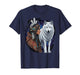Indian Native American Woman with White Wolf Vitage Gifts T-Shirt
