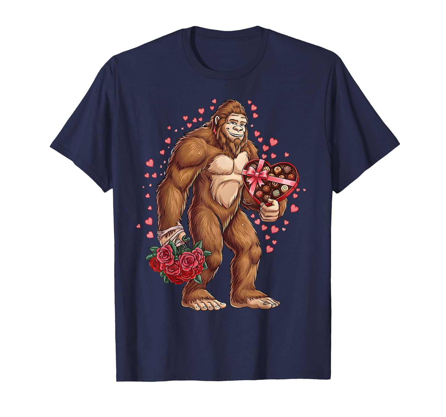 Funny Valentines Day Bigfoot Heart Love Sasquatch Boys T-Shirt
