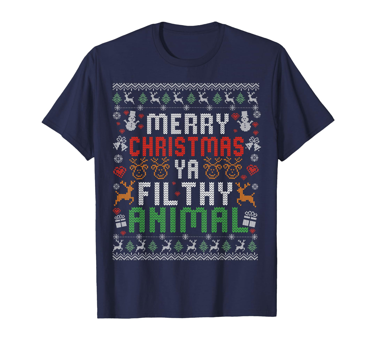 Merry Christmas Animal Filthy Ya Xmas Pajama Shirt Men Women T-Shirt