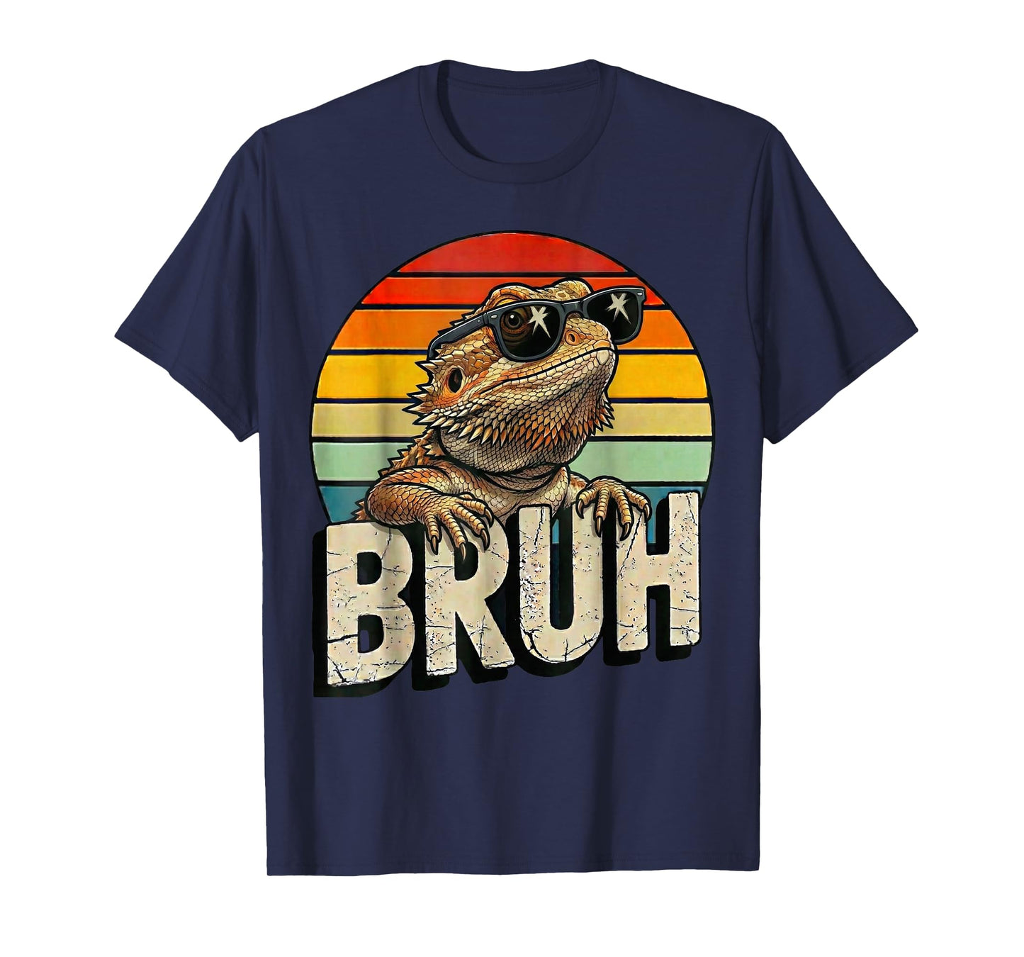 Mens Boys Bro Retro Tiny Dinosaur Bruh Bearded Dragon Lover T-Shirt